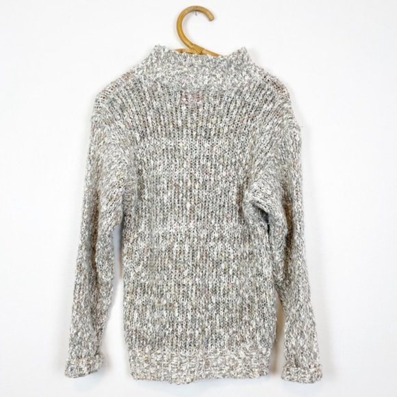 Vintage | Multicolour Textured Knit Mock Neck Sweater Size L - Picture 4 of 8